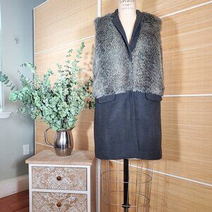 Like new and one-of-a-kind DKNY Jeans Faux Fur + Wool size S/M Longline Vest